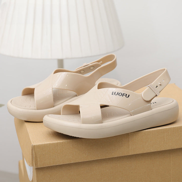Modieuze Dames Slippers met Gesp en Open Teen van Jelly