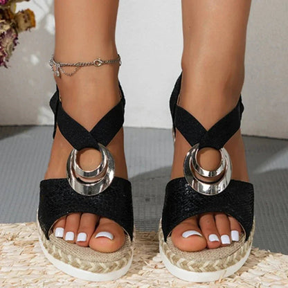 Modieuze Sandalen met PU Slangenpatroon en Comfortabel Design