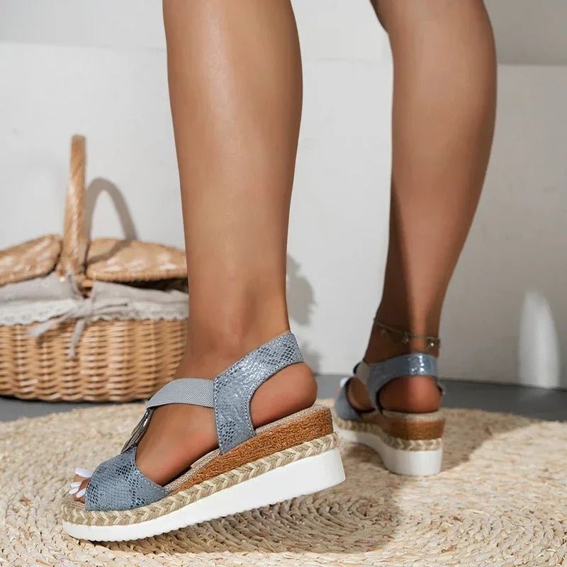 Modieuze Sandalen met PU Slangenpatroon en Comfortabel Design