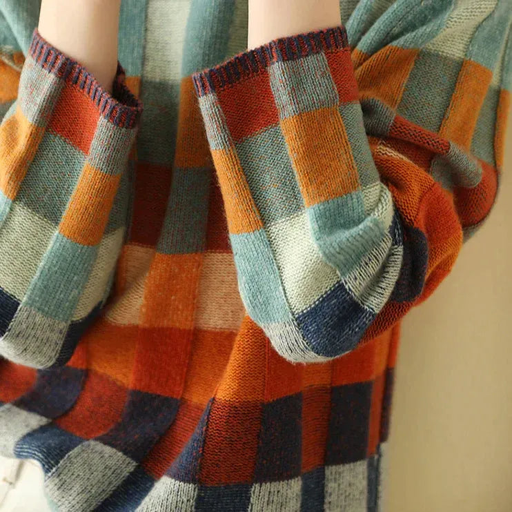 Multicolor damestrui met ruitpatroon – Elara