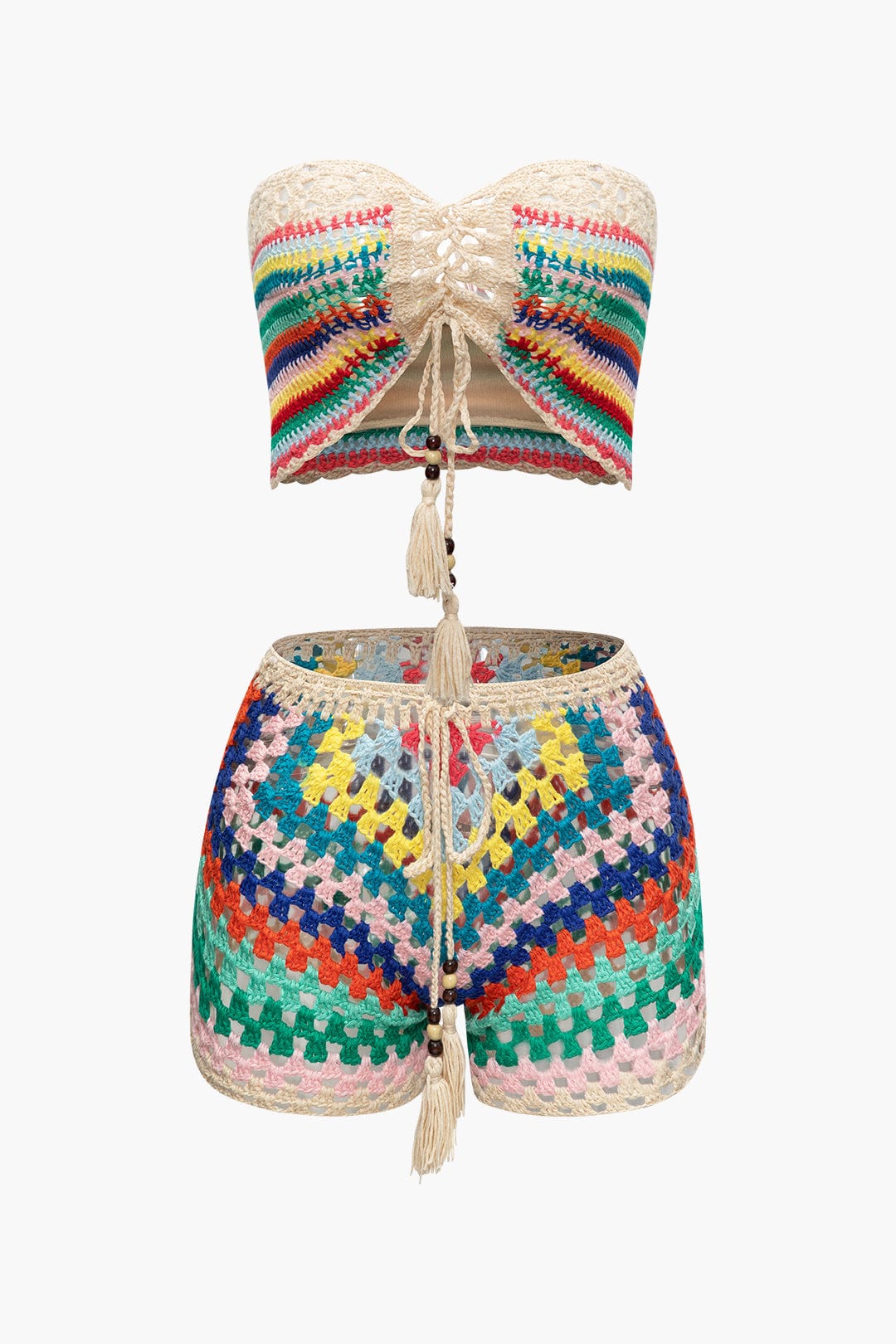 Naila Boho Set | Handgehaakte Bustier en Shorts