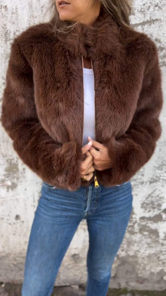 Nimara | Warme Elegante faux fur Overgangsjas