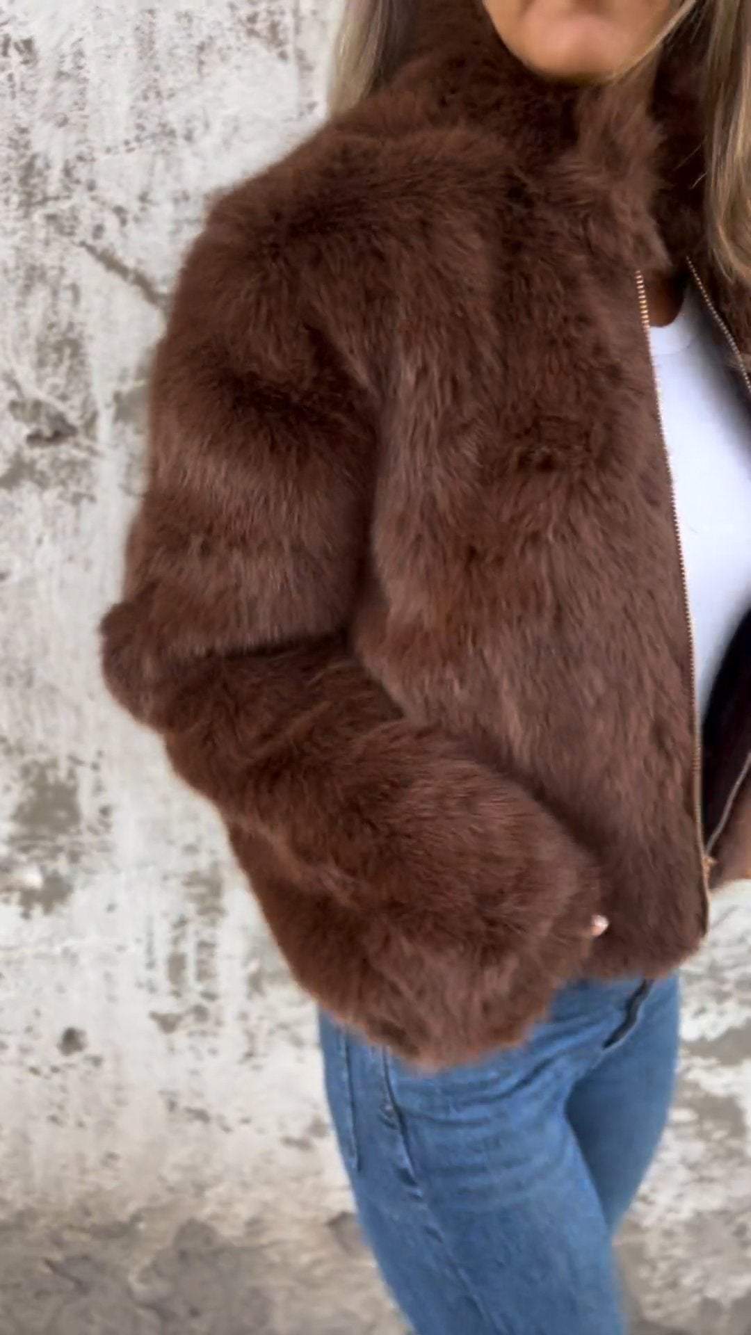 Nimara | Warme Elegante faux fur Overgangsjas
