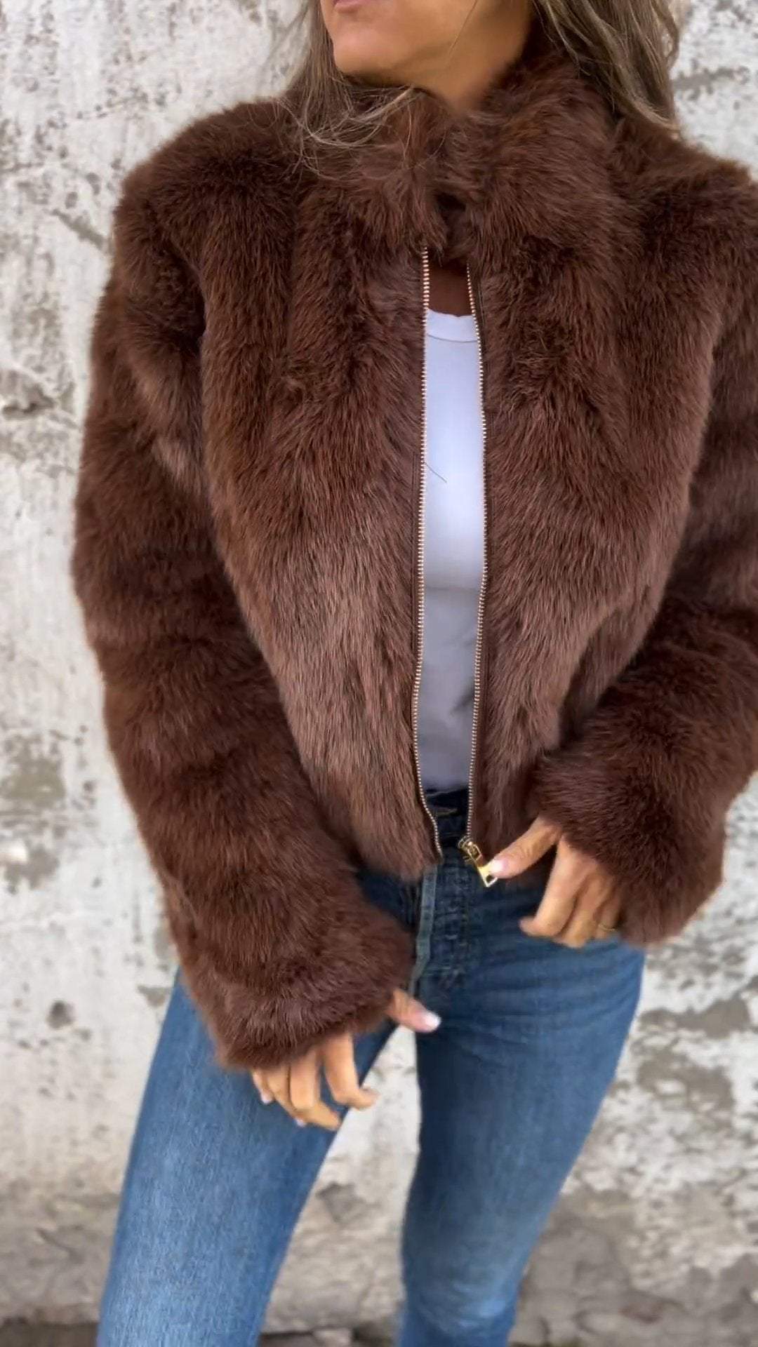 Nimara | Warme Elegante faux fur Overgangsjas