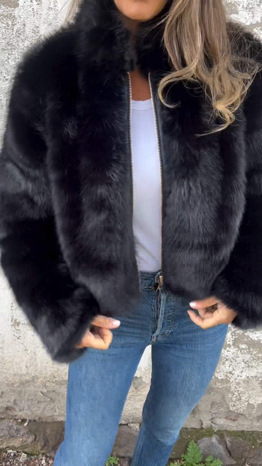 Nimara | Warme Elegante faux fur Overgangsjas