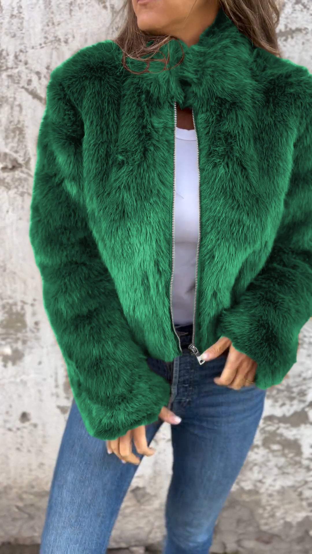 Nimara | Warme Elegante faux fur Overgangsjas