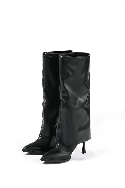 Olivia | Zwarte Designerlaarzen met unieke oversized look