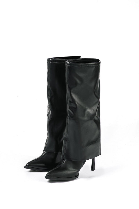 Olivia | Zwarte Designerlaarzen met unieke oversized look