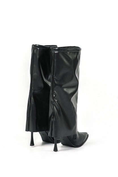 Olivia | Zwarte Designerlaarzen met unieke oversized look
