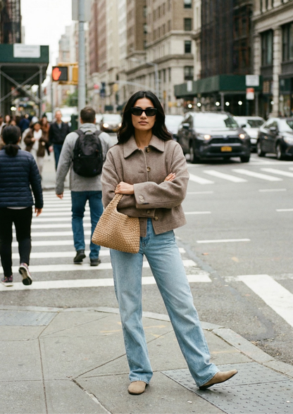 Founders Crop Jacket Taupe Luxe Wolblend Dames Jas