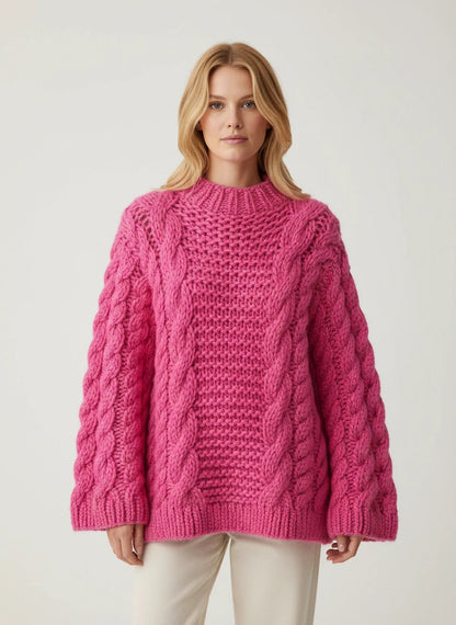 Oversized chunky knit trui met kabelstructuur voor dames – Gail