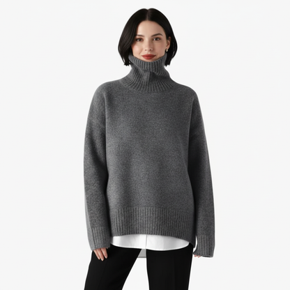 Oversized coltrui met hoge hals
