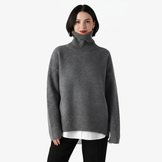 Oversized coltrui met hoge hals
