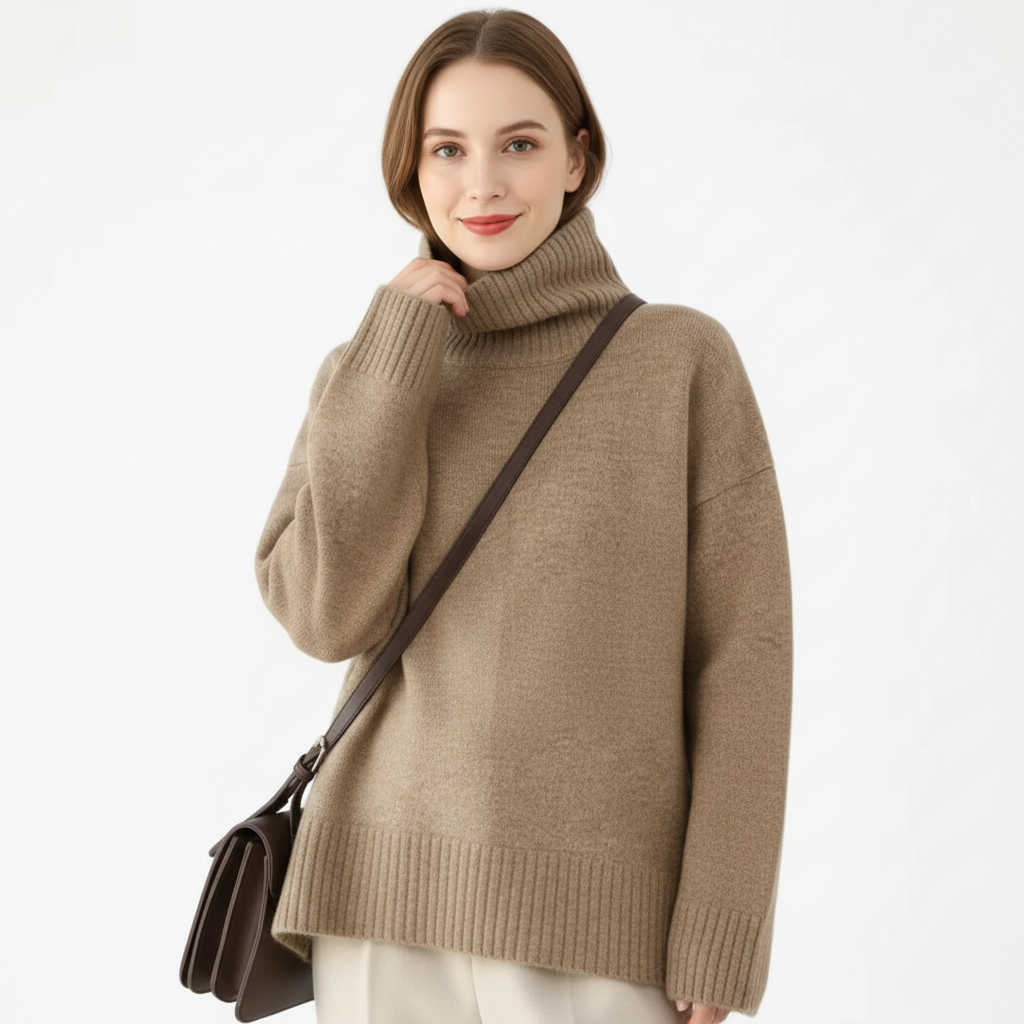 Oversized coltrui met hoge hals