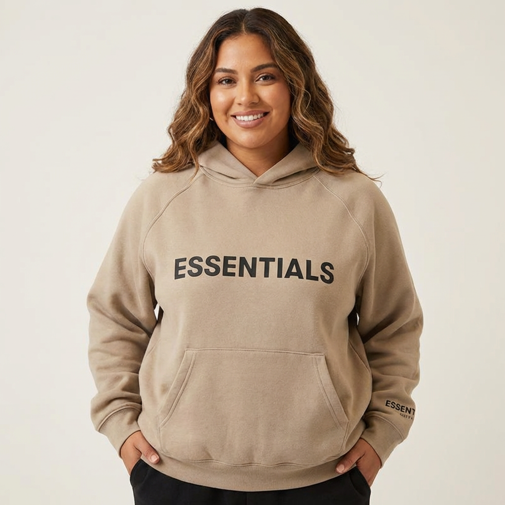 Oversized dames hoodie met essentials print – Delphine