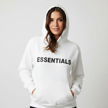 Oversized dames hoodie met essentials print – Delphine