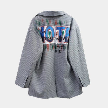 Oversized damesblazer met grafische print – Céline