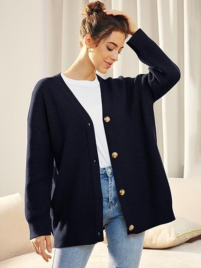 Oversized damesvest met V-hals – Isabelle