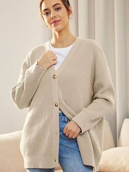 Oversized damesvest met V-hals – Isabelle