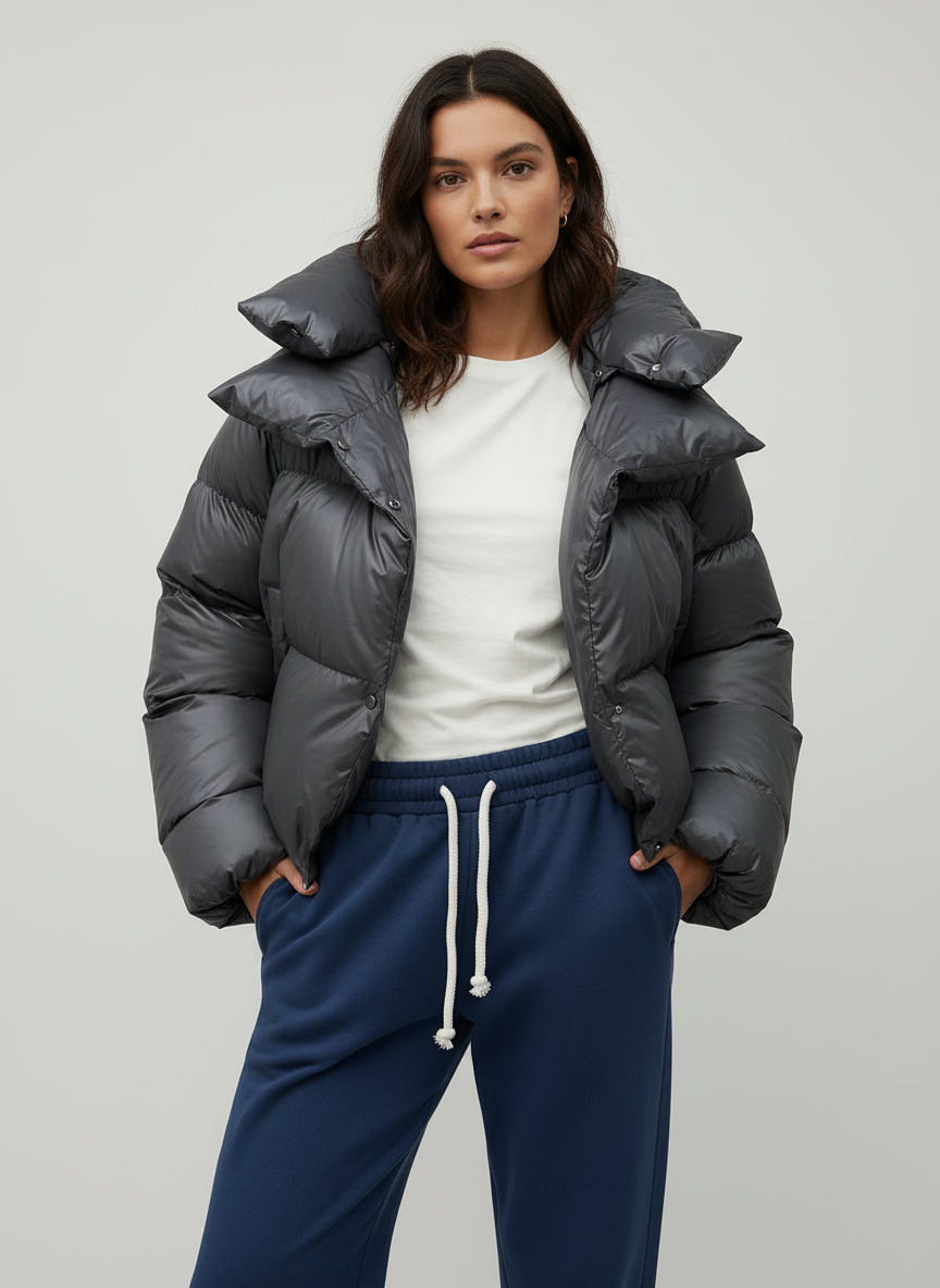 Oversized gewatteerde dames pufferjas