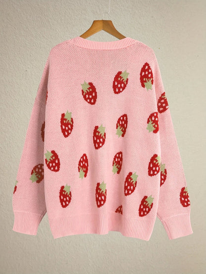 Oversized strawberry cardigan – Rosalie