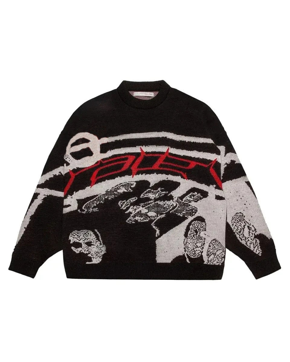 Oversized streetwear dames trui met grafische print - Yara