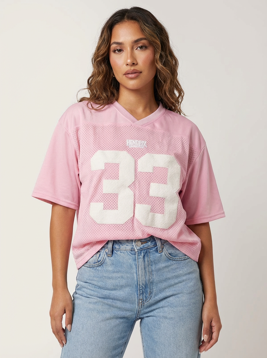 Oversized y2k jersey t-shirt met nummerprint