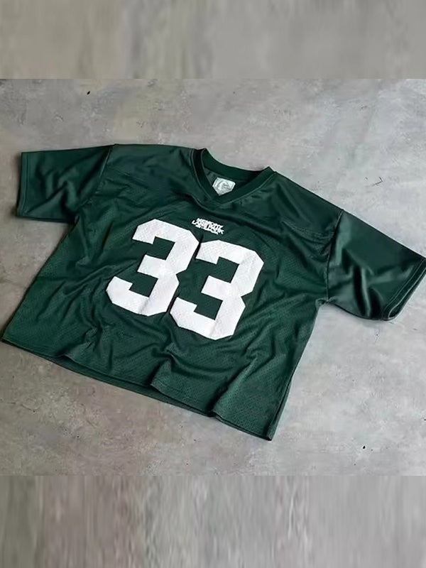 Oversized y2k jersey t-shirt met nummerprint