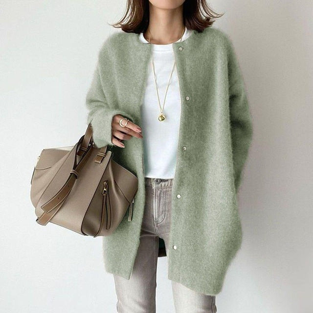 Oversized zacht gebreid damesvest – Eefje