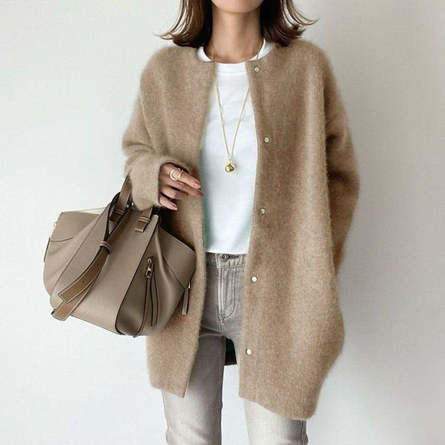 Oversized zacht gebreid damesvest – Eefje