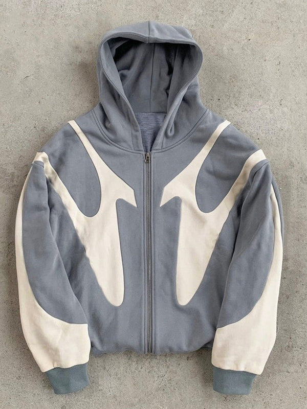 Oversized zip hoodie met contrastdesign