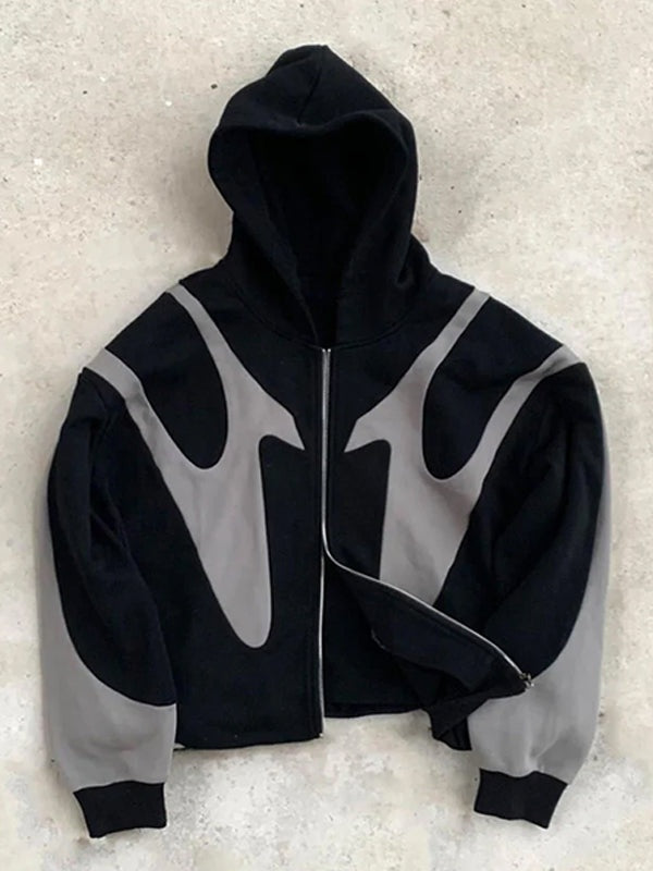 Oversized zip hoodie met contrastdesign