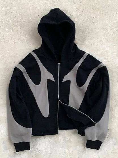 Oversized zip hoodie met contrastdesign