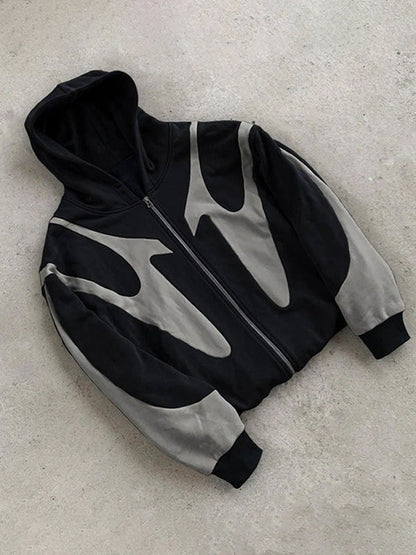 Oversized zip hoodie met contrastdesign