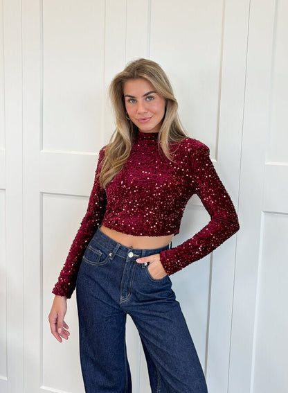 Pailletten Glittertop voor Feestjes - Elegante Glamour Outfit