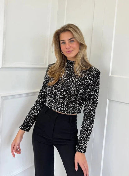 Pailletten Glittertop voor Feestjes - Elegante Glamour Outfit