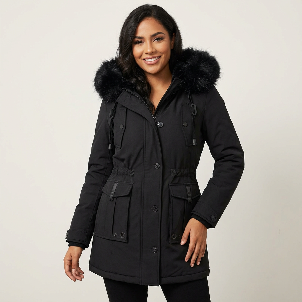 Parka met faux fur capuchon voor dames