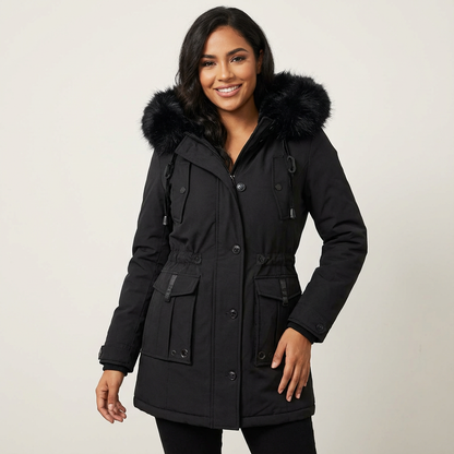 Parka met faux fur capuchon voor dames