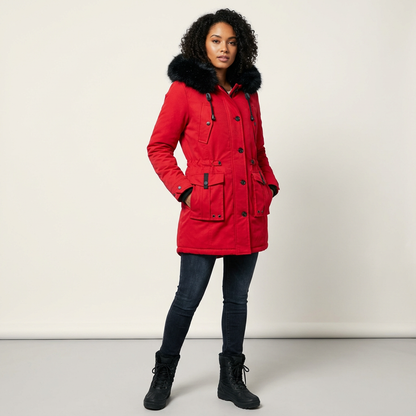 Parka met faux fur capuchon voor dames