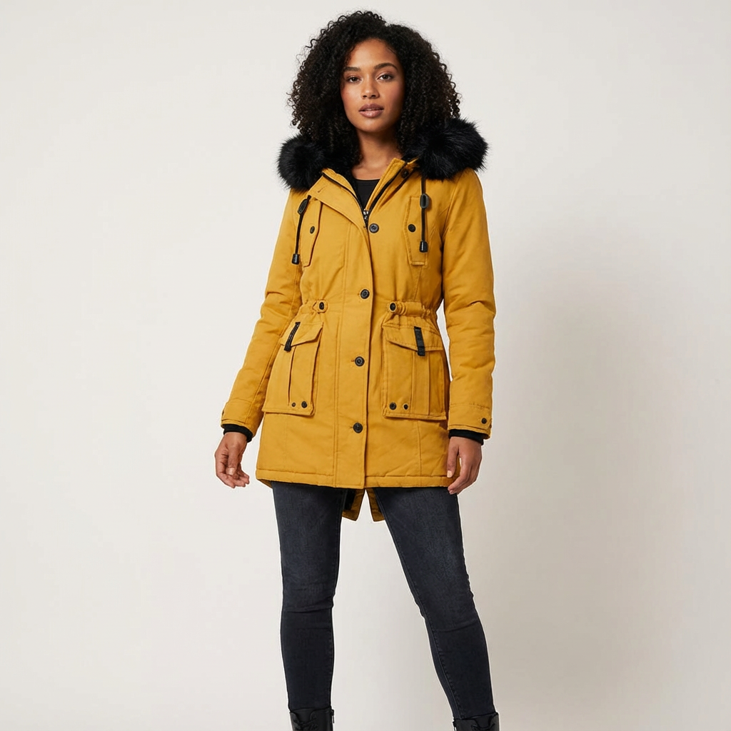 Parka met faux fur capuchon voor dames