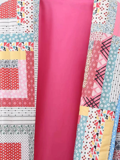 Patchwork Gequiltede Jas met Open Voorkant en Vrolijke Kleuren