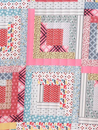 Patchwork Gequiltede Jas met Open Voorkant en Vrolijke Kleuren
