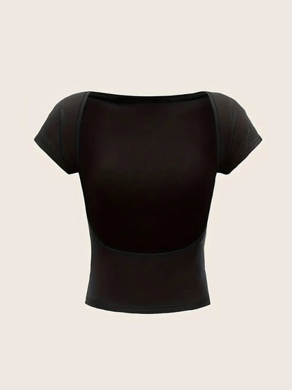 Paula | Zwart Rugloos Top