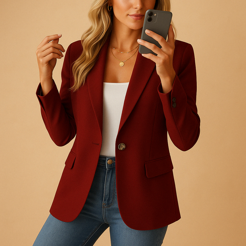 Pravina | Getailleerde Dames Blazer met Comfortabele Pasvorm Silhouet
