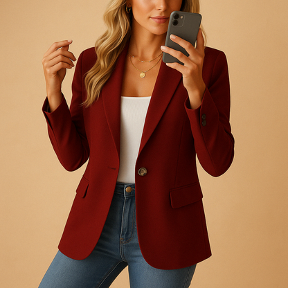 Pravina | Getailleerde Dames Blazer met Comfortabele Pasvorm Silhouet