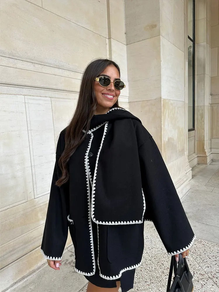 Rase Statement Trim Hooded Jacket