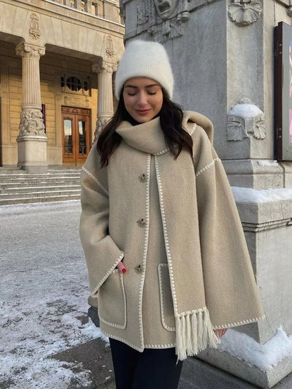 Rase Statement Trim Hooded Jacket