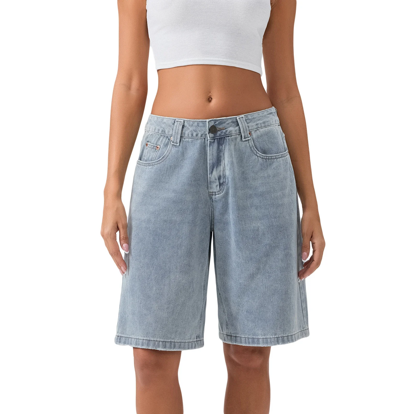 Relaxed denim dames bermuda short – Mila