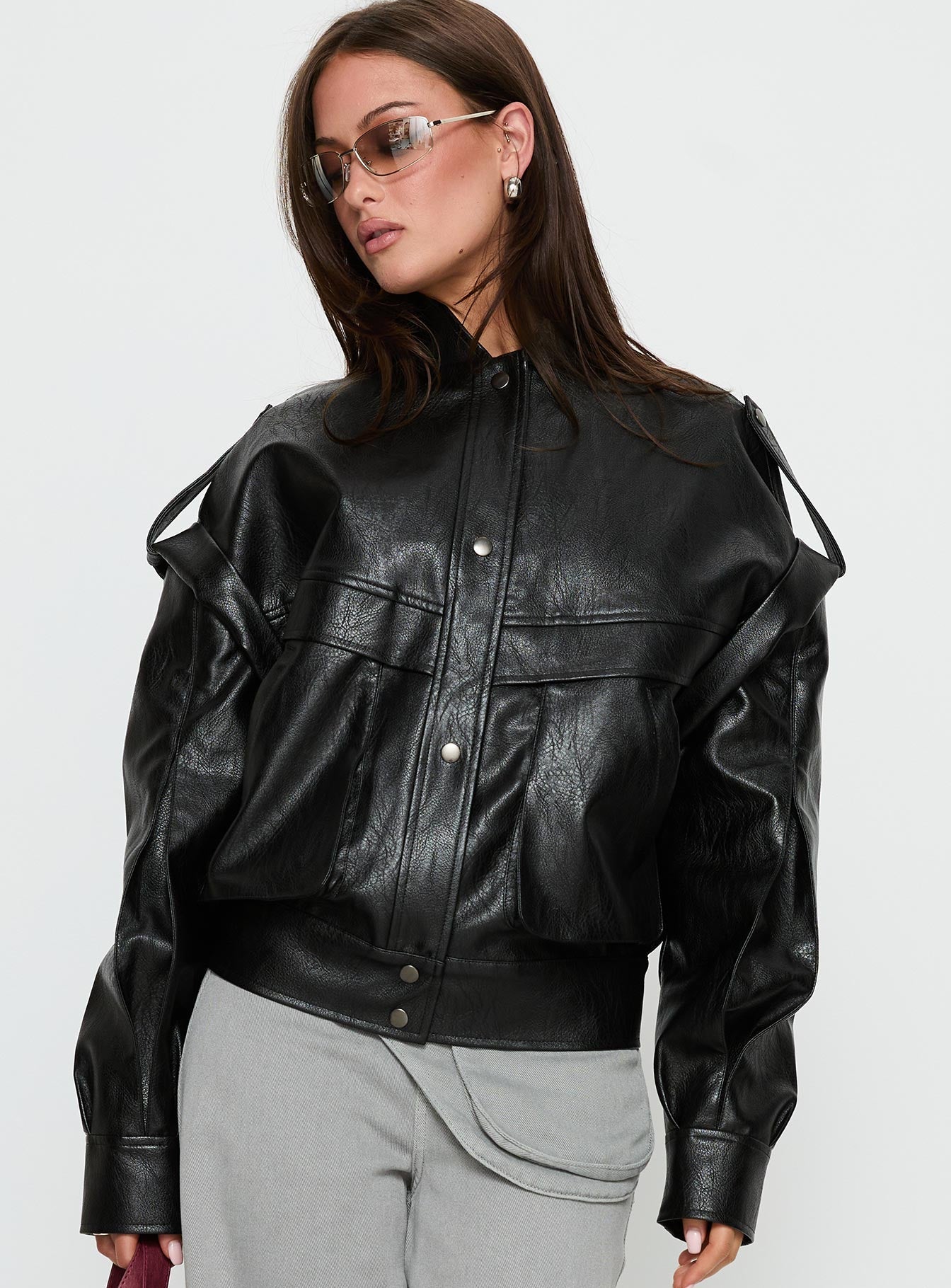 Renata Corsini Luxe Leatherlook Cropped Jacket