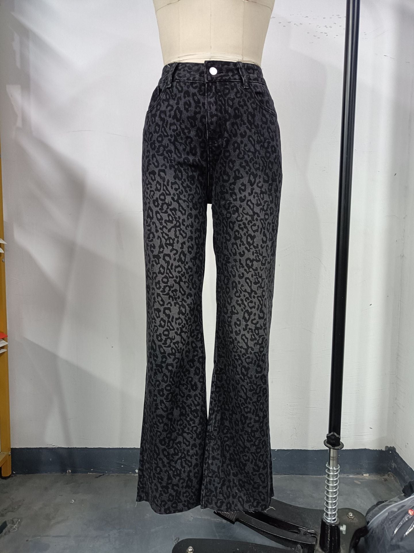 Retro Gewassen Denim Hoge Taille Slim Fit Jeans voor Dames